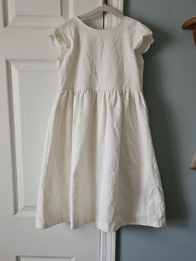 Ivory Girls' Formal Dress with Cap Sleeves